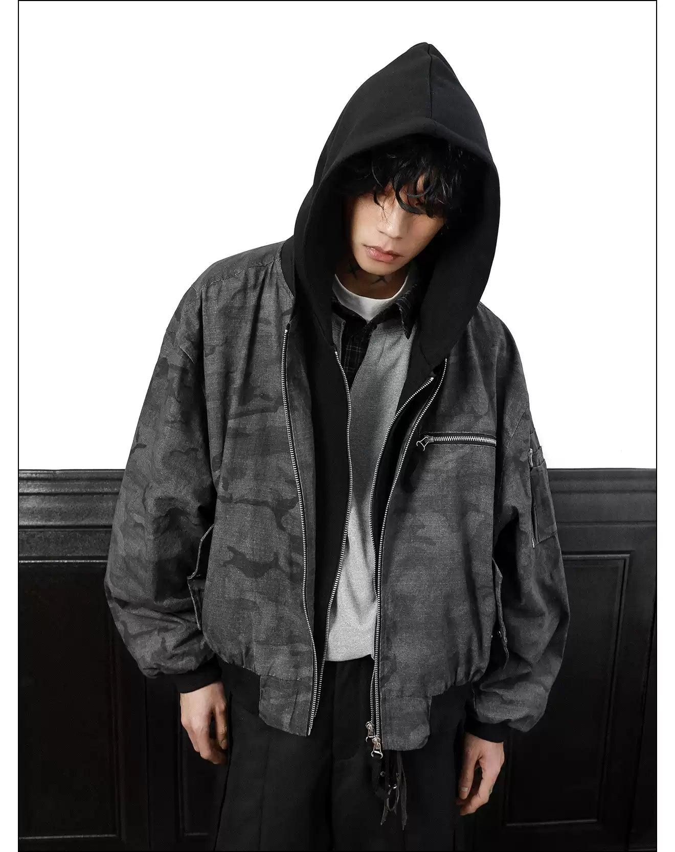 Camo Hooded Jacket Korean Street Fashion Jacket By Mr Nearly Shop Online at OH Vault