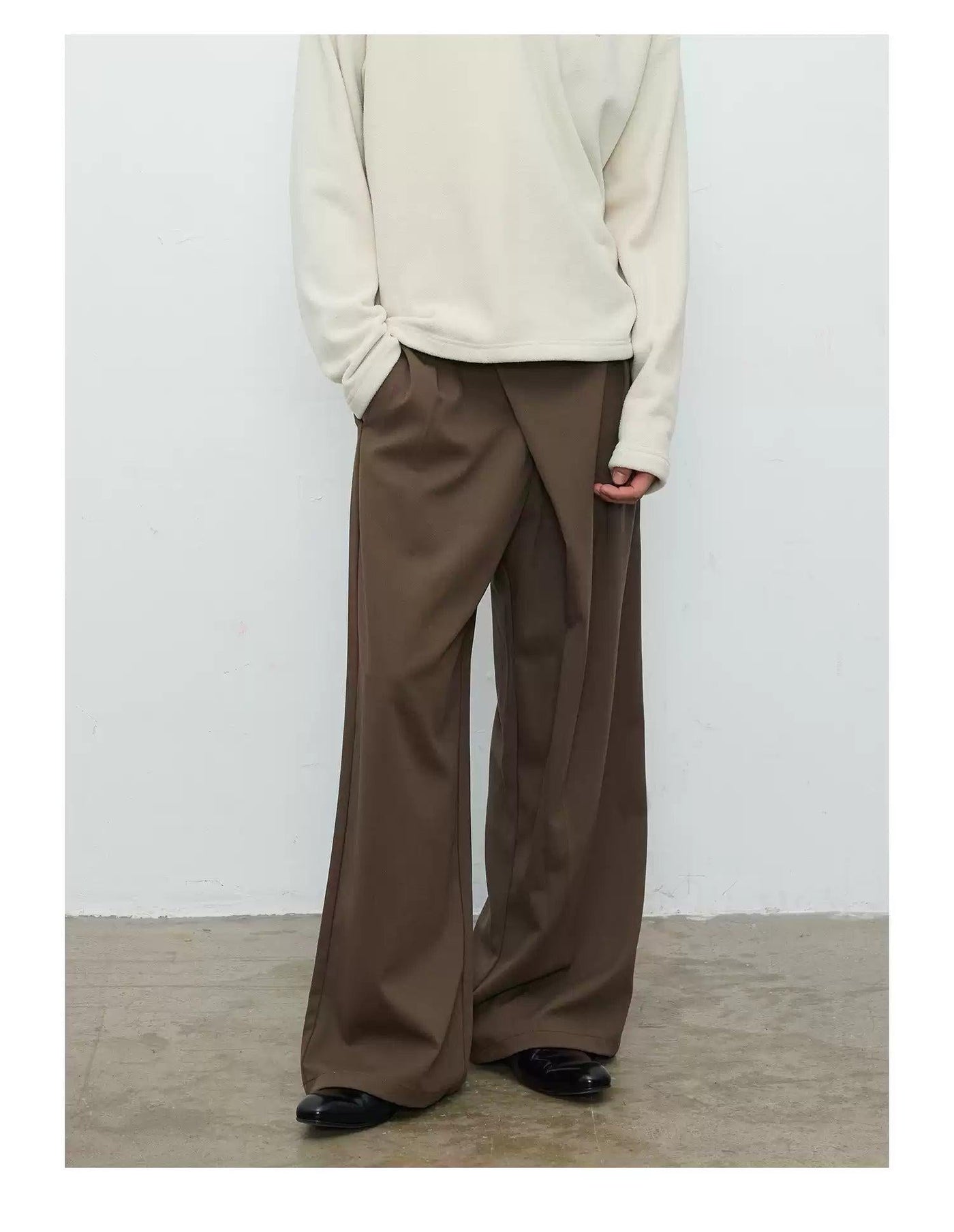 Folded Wrapped Loose Fit Pants Korean Street Fashion Pants By Terra Incognita Shop Online at OH Vault