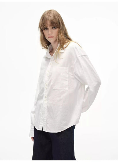 Chic Breast Pocket L/S Shirt Korean Street Fashion Shirt By Country Moment Shop Online at OH Vault