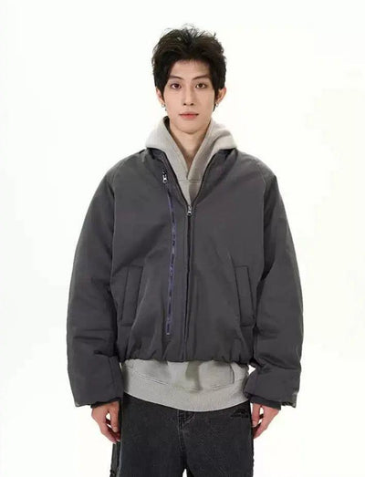 Solid Cotton Zipped Jacket Korean Street Fashion Jacket By 77Flight Shop Online at OH Vault