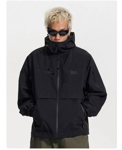 Waterproof Mountaineering Hooded Short & Long Jacket Set Korean Street Fashion Clothing Set By WORKSOUT Shop Online at OH Vault