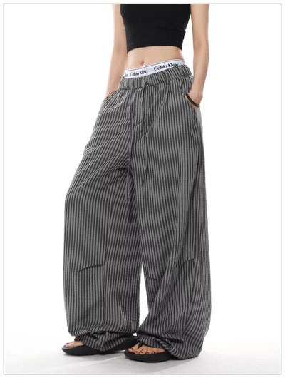 Drawstring Striped Loose Pants Korean Street Fashion Pants By Mr Nearly Shop Online at OH Vault