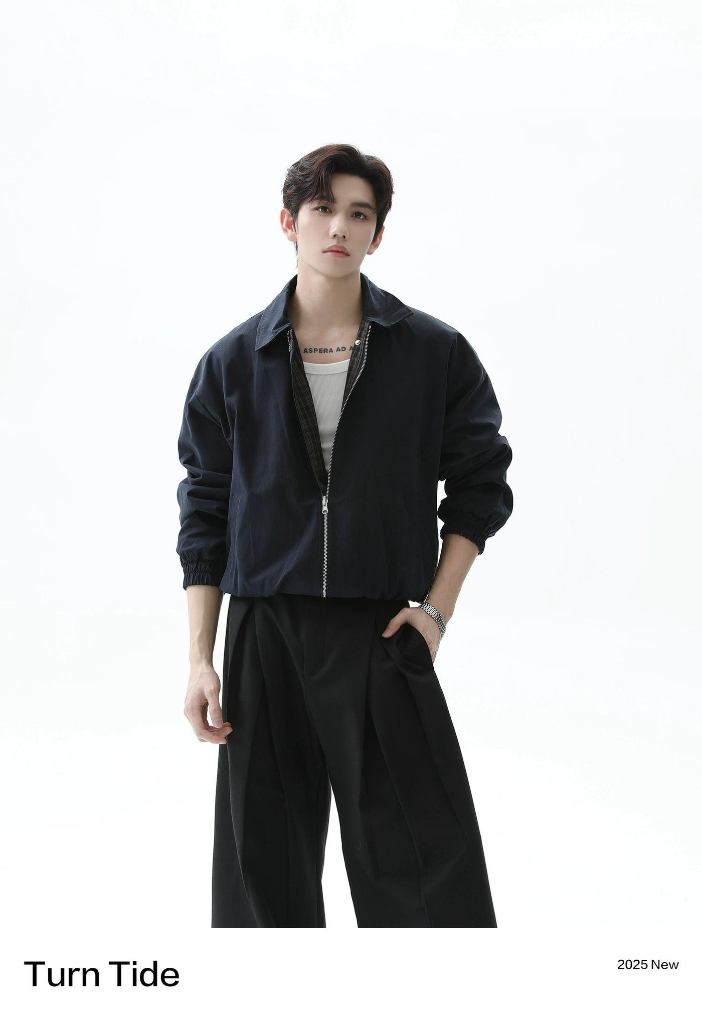 Chic Plaid Reversible Zipped Jacket Korean Street Fashion Jacket By Turn Tide Shop Online at OH Vault