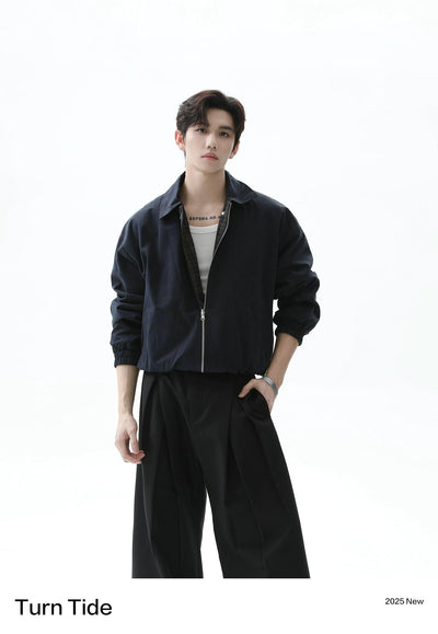 Chic Plaid Reversible Zipped Jacket Korean Street Fashion Jacket By Turn Tide Shop Online at OH Vault