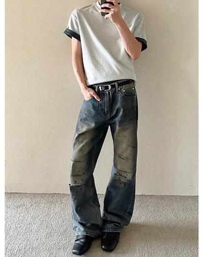 Faded and Splatters Workwear Jeans Korean Street Fashion Jeans By MaxDstr Shop Online at OH Vault