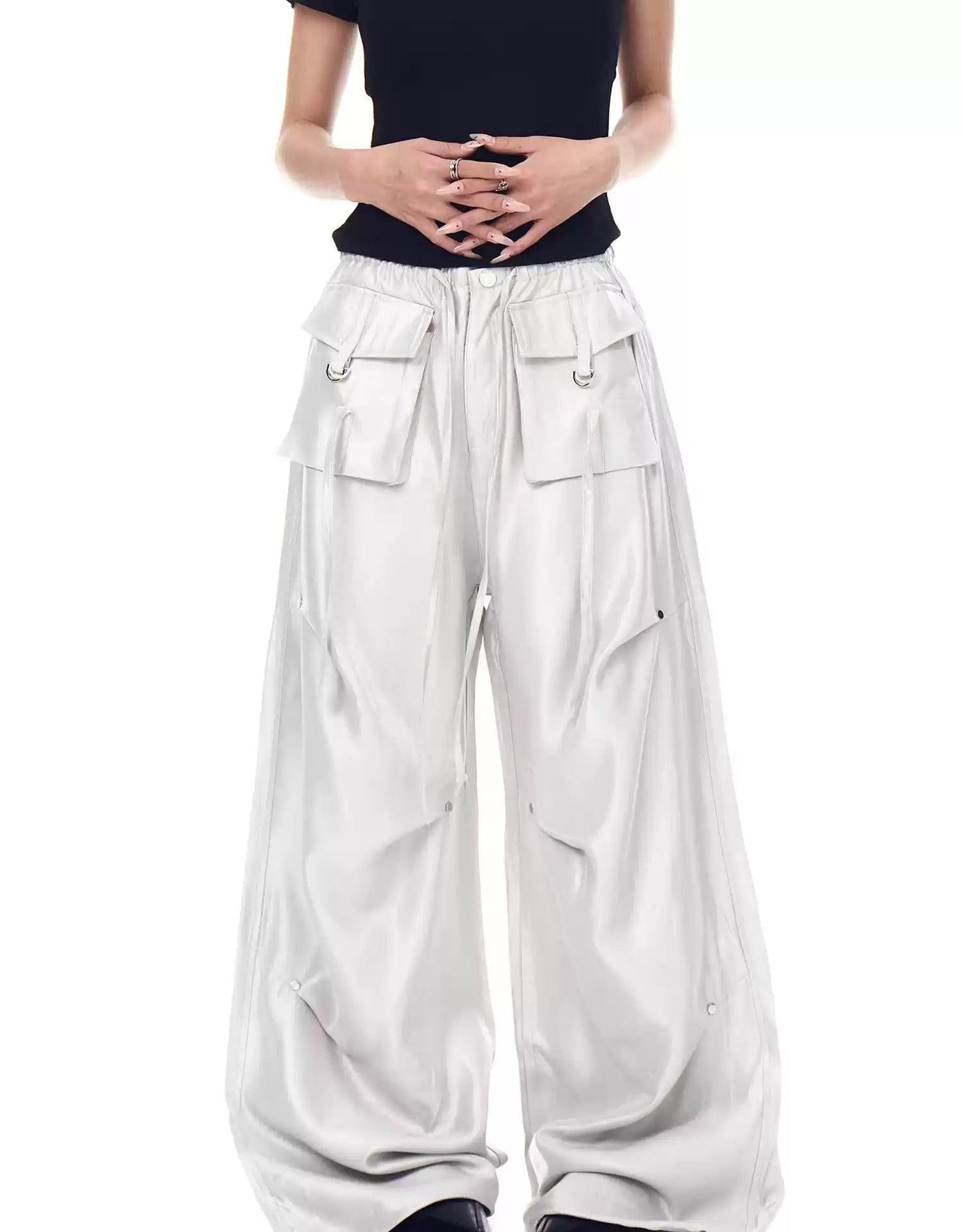 Functional Drawstring Pleats Cargo Pants Korean Street Fashion Pants By Blacklists Shop Online at OH Vault