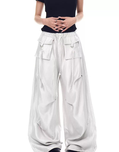 Functional Drawstring Pleats Cargo Pants Korean Street Fashion Pants By Blacklists Shop Online at OH Vault