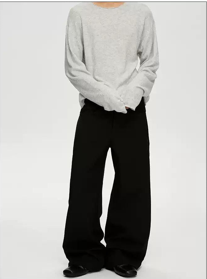 Plain Front Pocket Loose Pants Korean Street Fashion Pants By A PUEE Shop Online at OH Vault