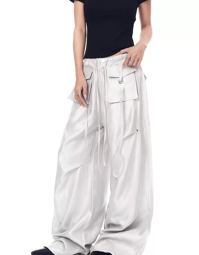 Functional Drawstring Pleats Cargo Pants Korean Street Fashion Pants By Blacklists Shop Online at OH Vault
