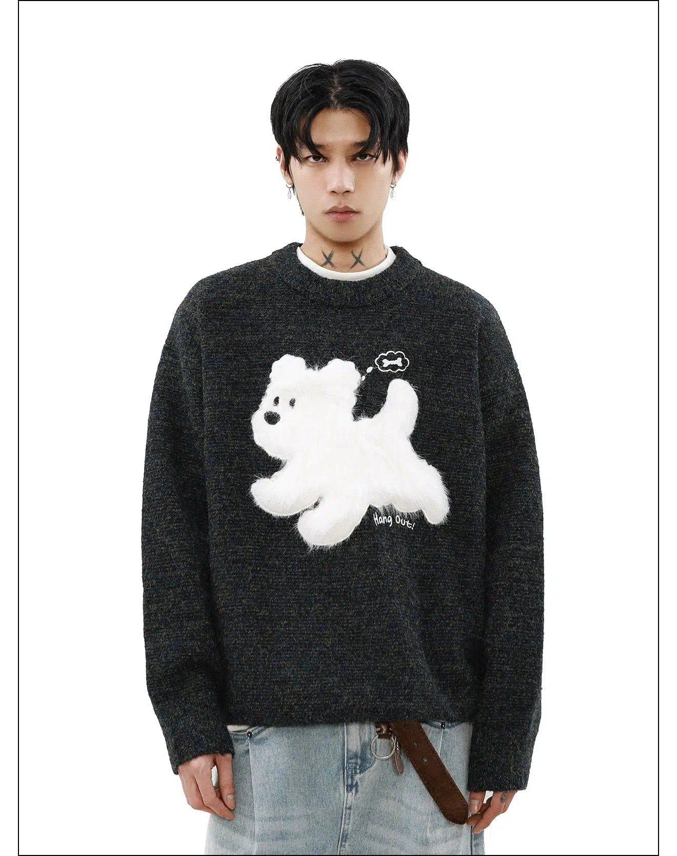 Plushy Puppy Sweater Korean Street Fashion Sweater By Mr Nearly Shop Online at OH Vault