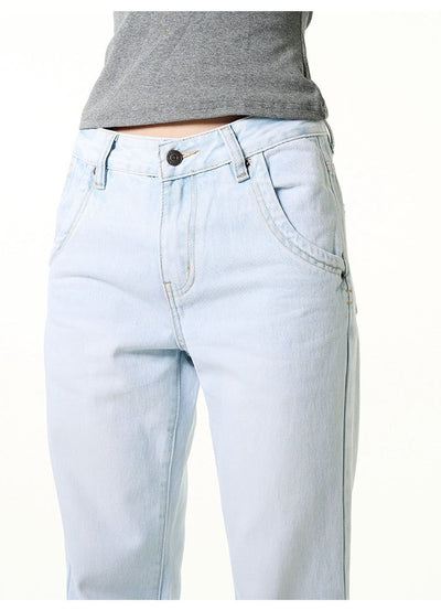 Elastic Washed Flared Jeans Korean Street Fashion Jeans By 77Flight Shop Online at OH Vault