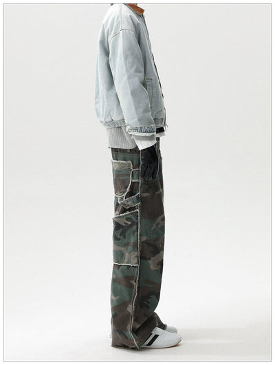 Frayed Lines Camouflage Jeans Korean Street Fashion Jeans By Mr Nearly Shop Online at OH Vault