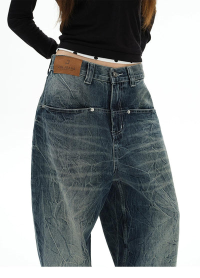 Pocket Detail Lightning Pattern Jeans Korean Street Fashion Jeans By 77Flight Shop Online at OH Vault