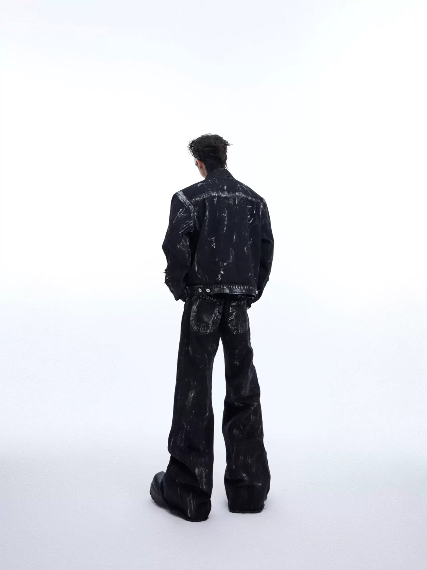 Smudges Distressed Denim Jacket & Jeans Set Korean Street Fashion Clothing Set By Argue Culture Shop Online at OH Vault