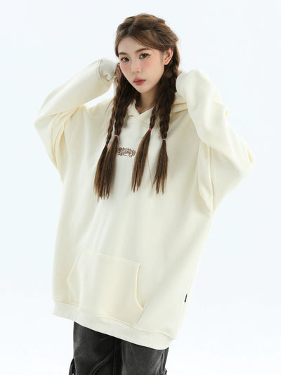 Basic Embroidered Oversized Hoodie Korean Street Fashion Hoodie By INS Korea Shop Online at OH Vault