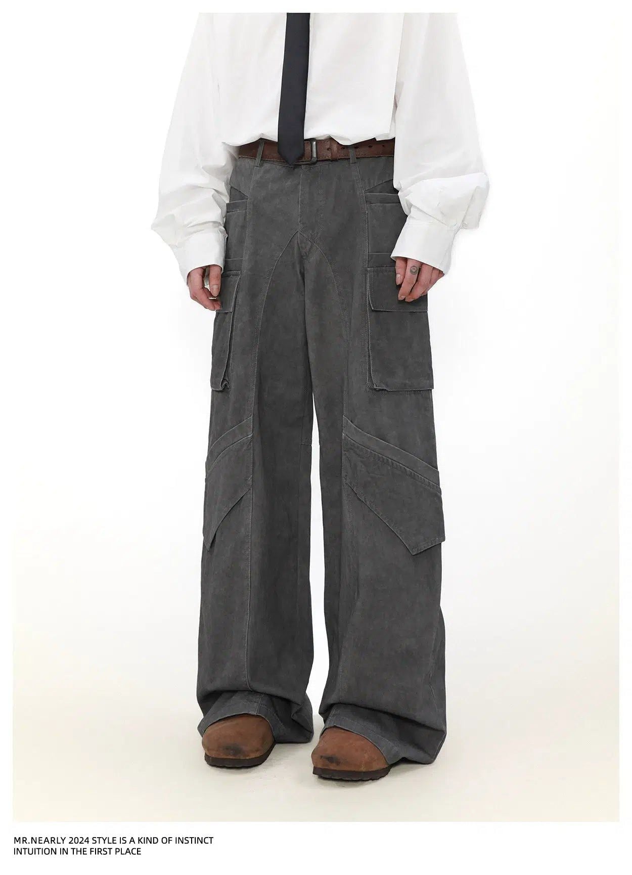 Faded Utility Pocket Cargo Pants Korean Street Fashion Pants By Mr Nearly Shop Online at OH Vault