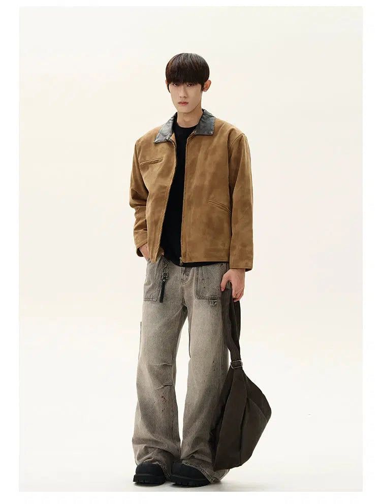 Thickened Suede Lapel Jacket Korean Street Fashion Jacket By A PUEE Shop Online at OH Vault