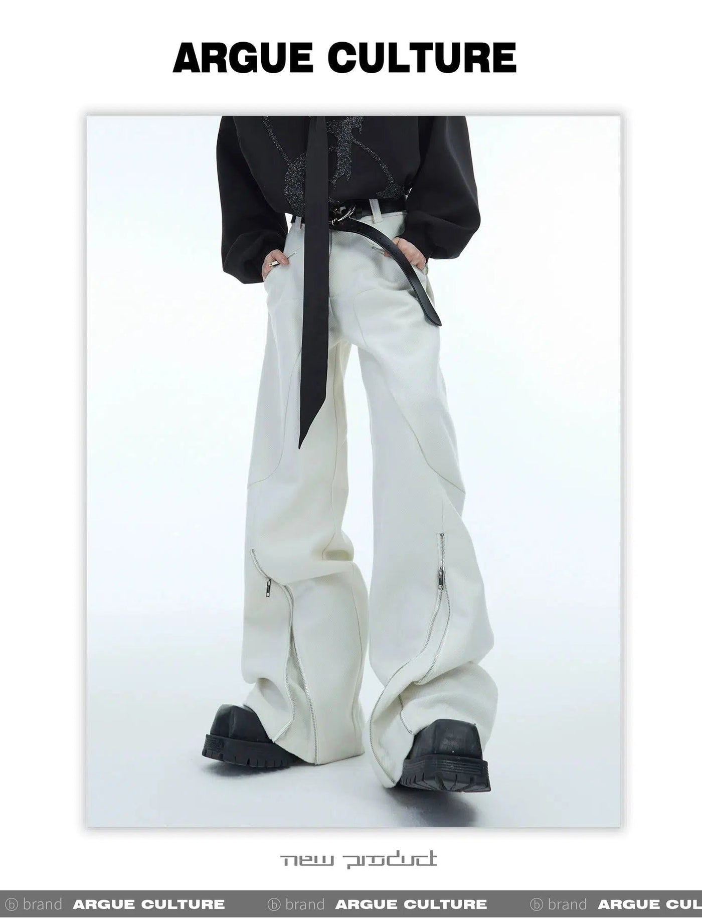 Metal Zipped Split Trousers Korean Street Fashion Trousers By Argue Culture Shop Online at OH Vault