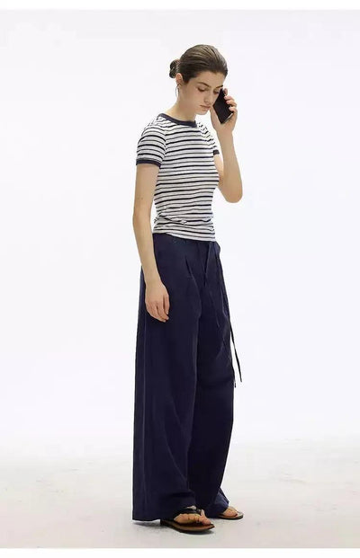 Linen Blend Drawstring Comfy Pants Korean Street Fashion Pants By Country Moment Shop Online at OH Vault