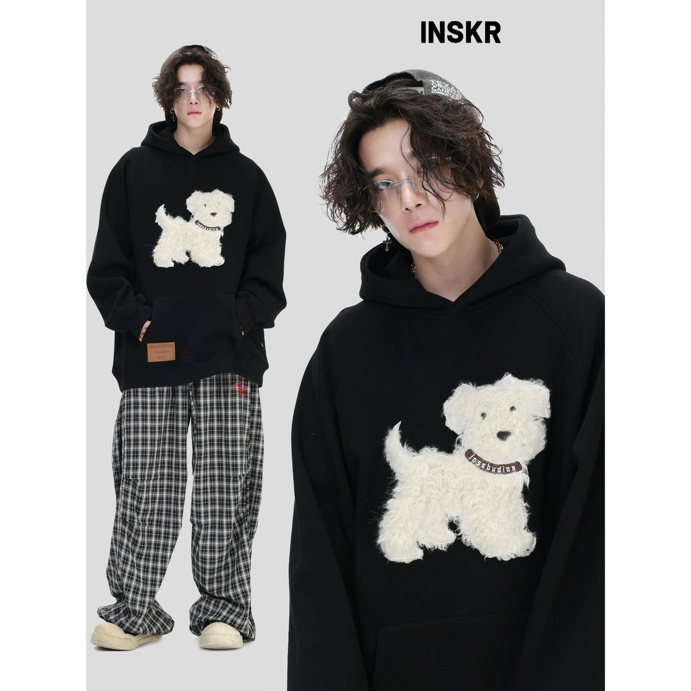 Flock Embroidered Hoodie Korean Street Fashion Hoodie By INS Korea Shop Online at OH Vault