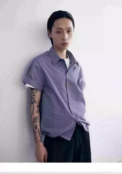 Clean Fit Plaid Buttoned Shirt Korean Street Fashion Shirt By In Knots Shop Online at OH Vault