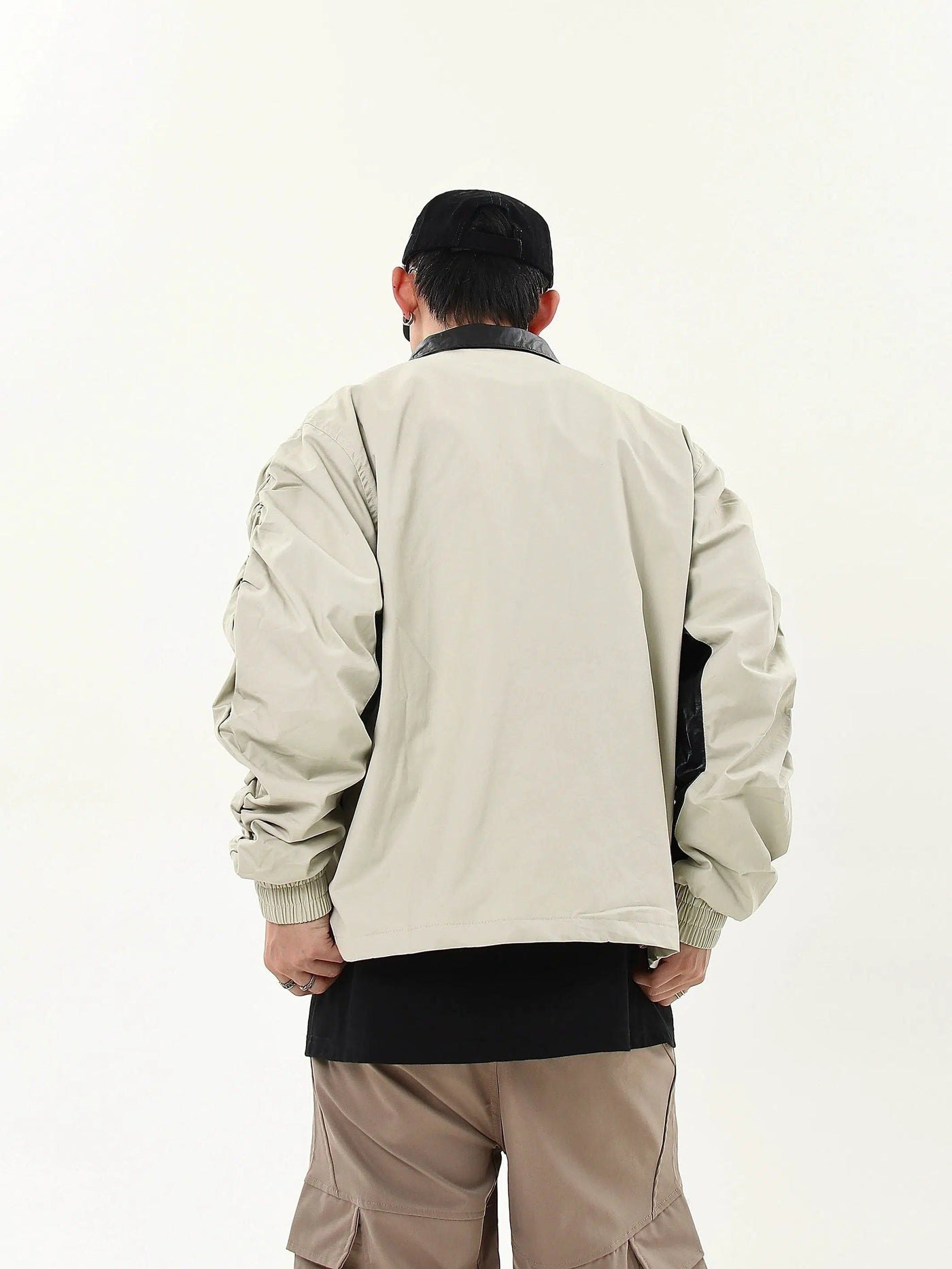 Pleated Patchwork Detroit Jacket Korean Street Fashion Jacket By Blacklists Shop Online at OH Vault