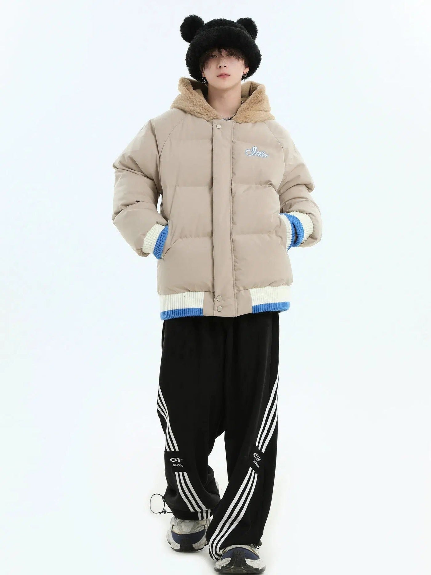 Spliced Rabbit/Bear Hooded Puffer Jacket Korean Street Fashion Jacket By INS Korea Shop Online at OH Vault