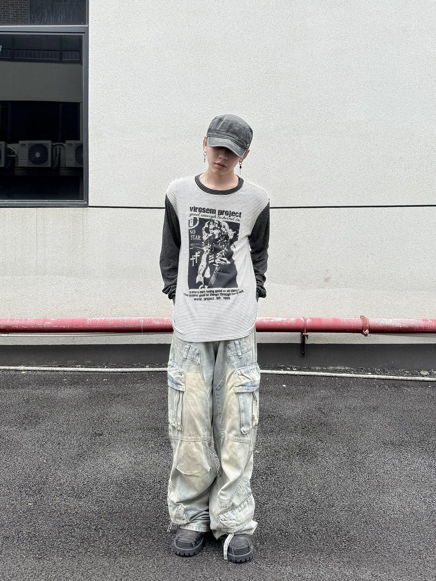Multiple Detail Faded Jeans Korean Street Fashion Jeans By Ash Dark Shop Online at OH Vault
