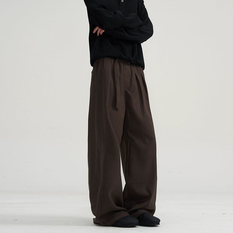 Drapey Flow Waist Belt Pants Korean Street Fashion Pants By A PUEE Shop Online at OH Vault