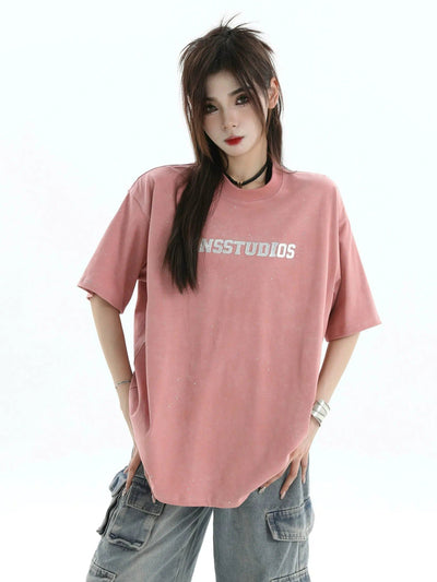 Scattered Dust Logo T-Shirt Korean Street Fashion T-Shirt By INS Korea Shop Online at OH Vault