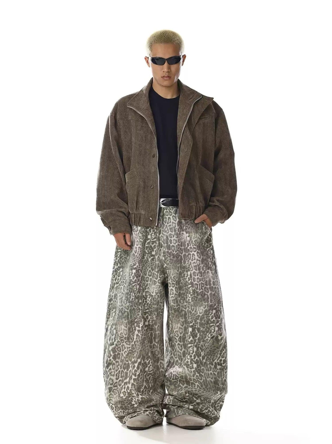 Faded Leopard Oversized Fit Pants Korean Street Fashion Pants By MEBXX Shop Online at OH Vault
