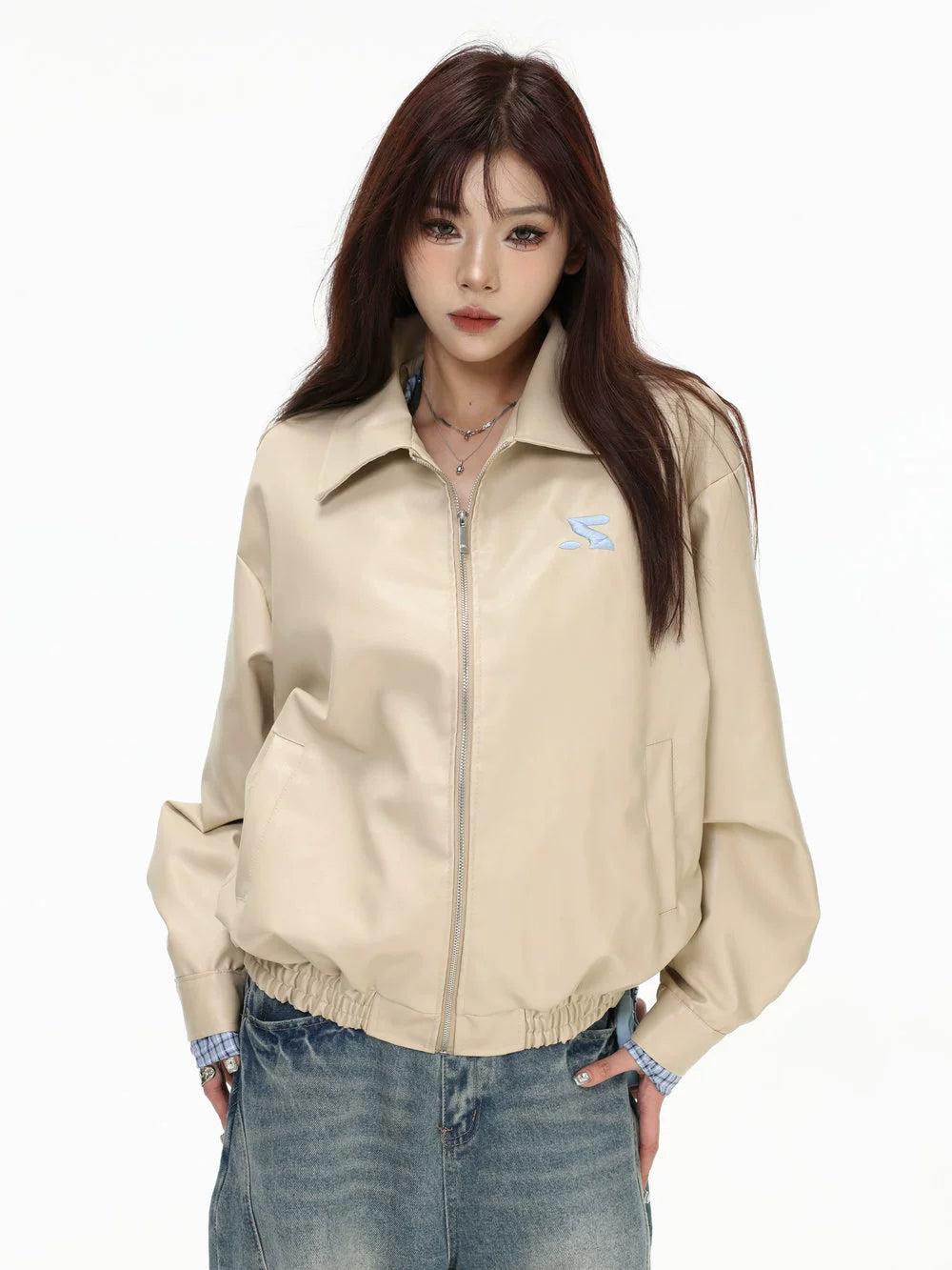Spliced Plaid Zipped Jacket Korean Street Fashion Jacket By INS Korea Shop Online at OH Vault