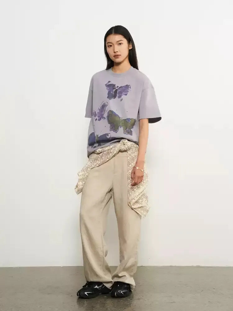 Butterfly Abstract T-Shirt Korean Street Fashion T-Shirt By 11St Crops Shop Online at OH Vault