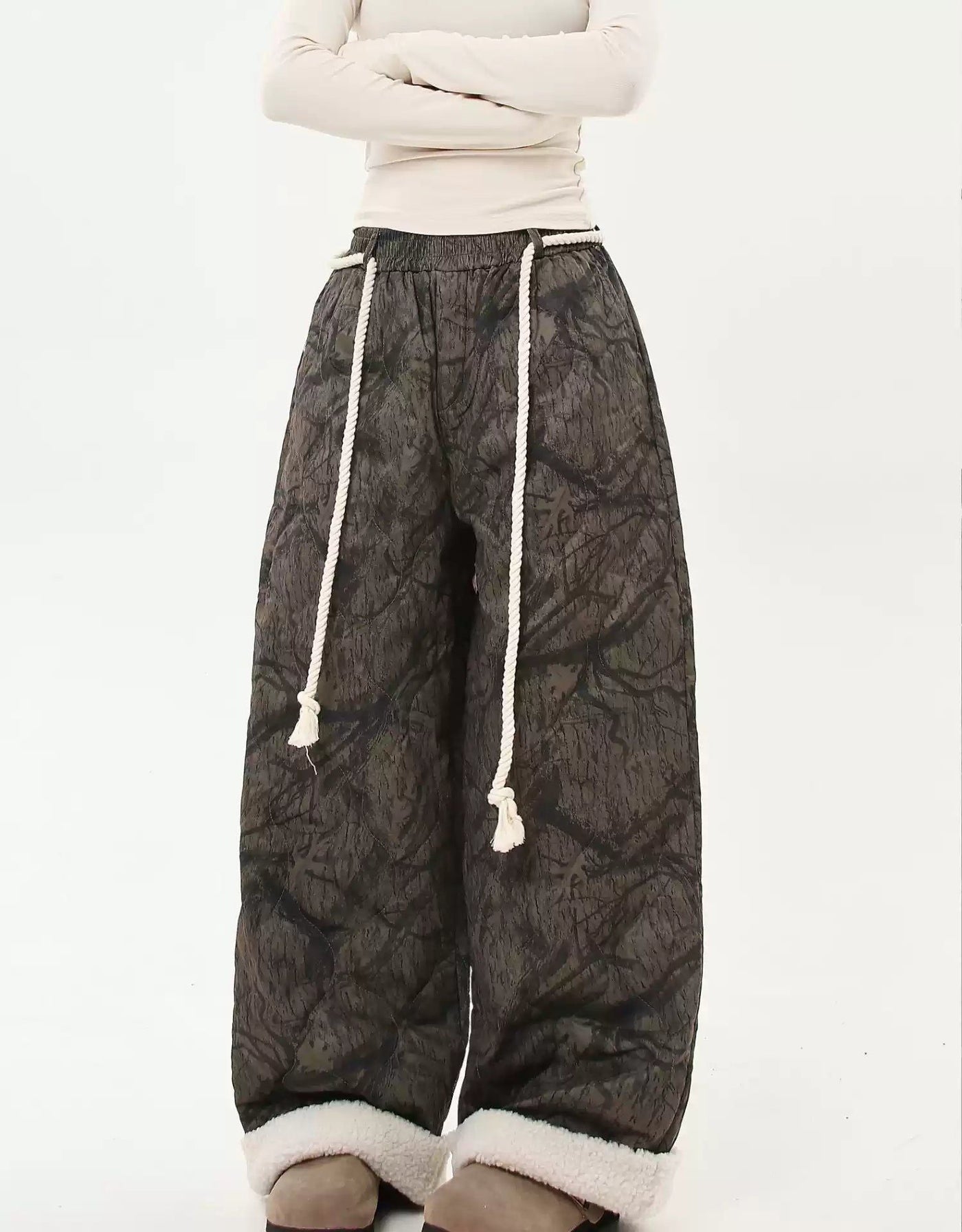 Fleece Spliced Camouflage Pants Korean Street Fashion Pants By Blacklists Shop Online at OH Vault