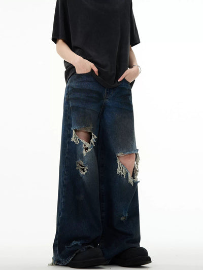 Distressed Spots Comfty Jeans Korean Street Fashion Jeans By Mad Witch Shop Online at OH Vault