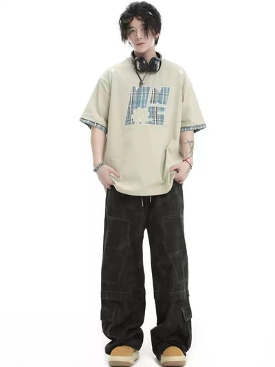 Gradient Washed Straight Pants Korean Street Fashion Pants By INS Korea Shop Online at OH Vault