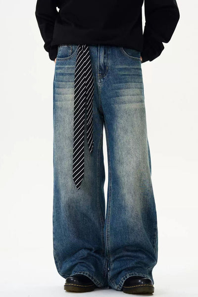 Washed Highlight Whiskers Jeans Korean Street Fashion Jeans By MaxDstr Shop Online at OH Vault