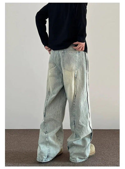 Distressed Mud-Dyed Jeans Korean Street Fashion Jeans By A PUEE Shop Online at OH Vault