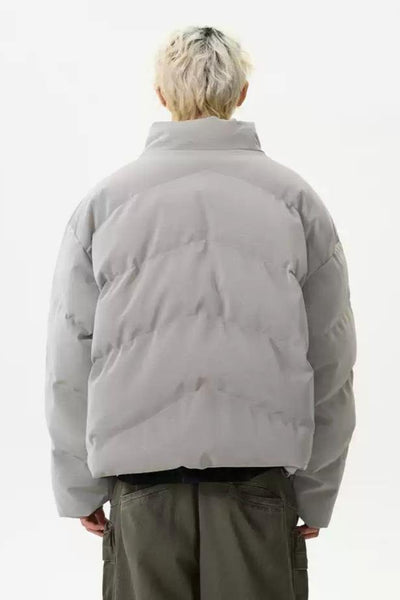 Quilted Plain Color Puffer Jacket Korean Street Fashion Jacket By A PUEE Shop Online at OH Vault