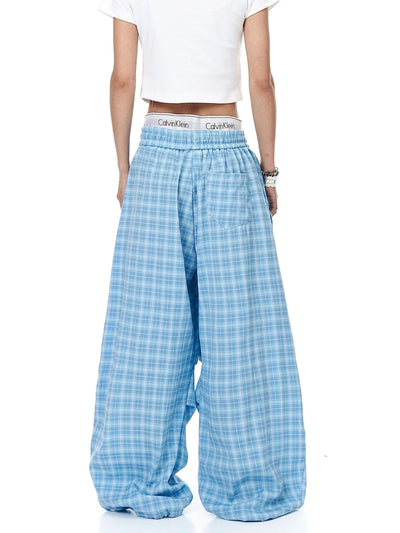 Drawstring Ruched Plaid Pants Korean Street Fashion Pants By Blacklists Shop Online at OH Vault