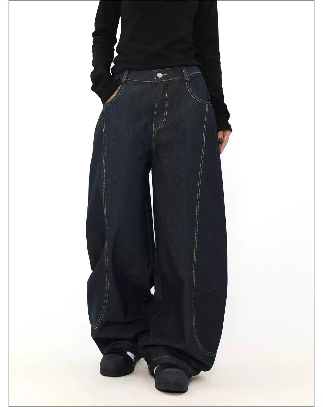 Wide Fit Baggy Jeans Korean Street Fashion Jeans By Mr Nearly Shop Online at OH Vault