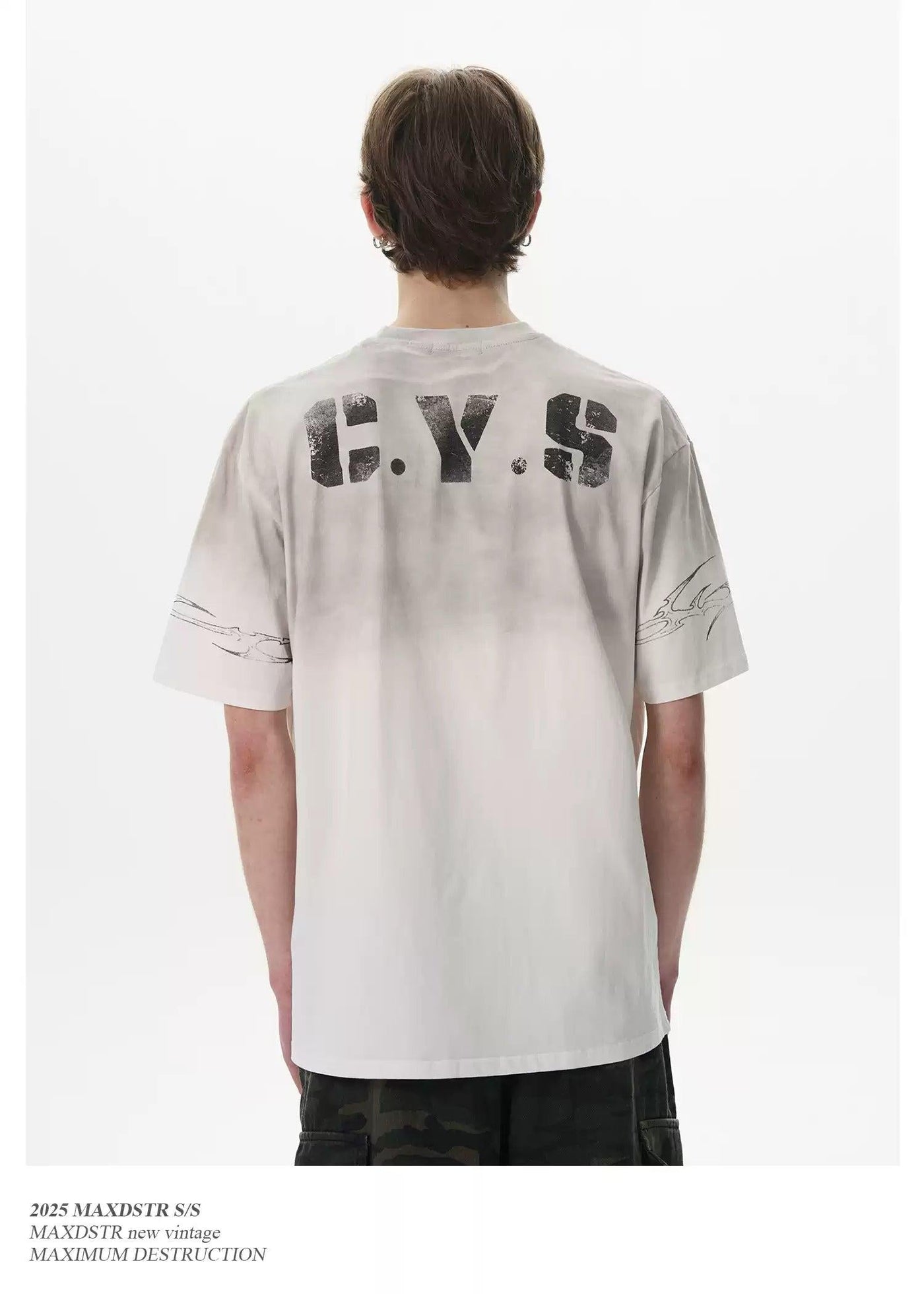 Stained Washed Jersey T-Shirt Korean Street Fashion T-Shirt By MaxDstr Shop Online at OH Vault