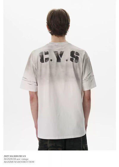 Stained Washed Jersey T-Shirt Korean Street Fashion T-Shirt By MaxDstr Shop Online at OH Vault