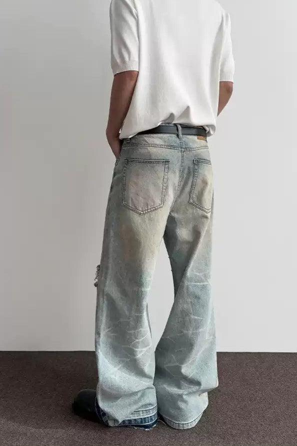 Distressed & Washed Jeans Korean Street Fashion Jeans By A PUEE Shop Online at OH Vault