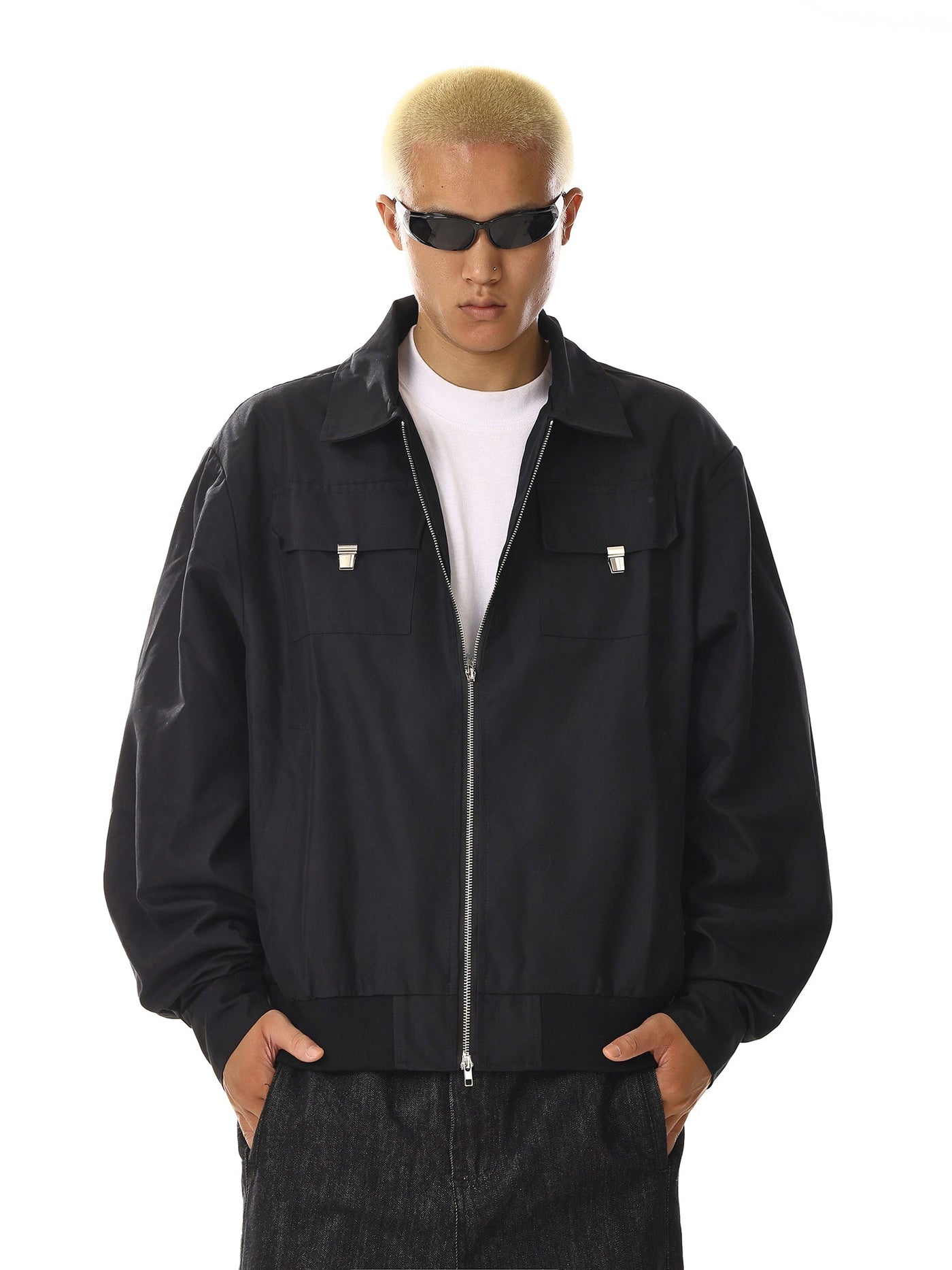 Breast Pockets Short Bomber Jacket Korean Street Fashion Jacket By MEBXX Shop Online at OH Vault