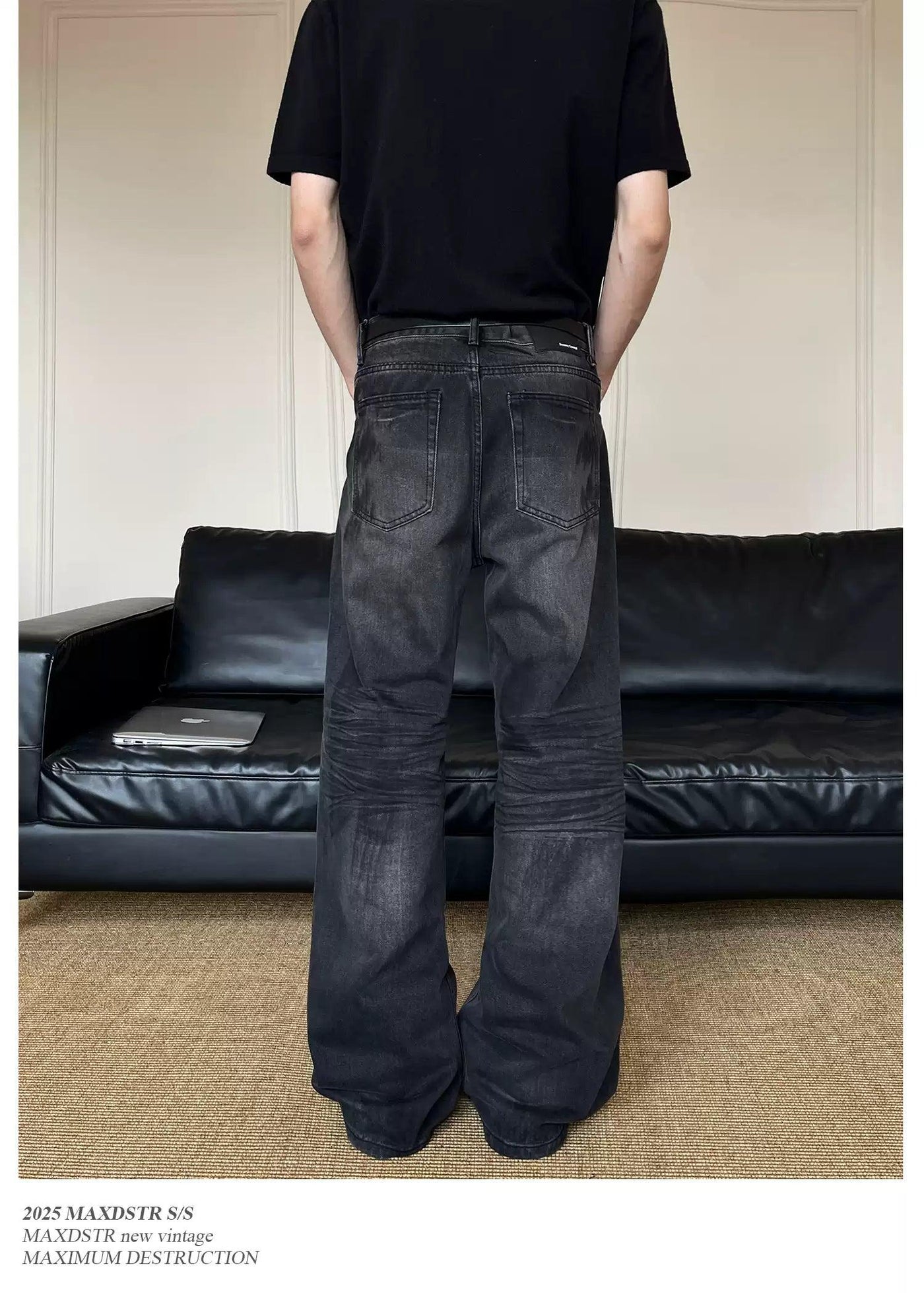 Water Ripple Straight Jeans Korean Street Fashion Jeans By MaxDstr Shop Online at OH Vault