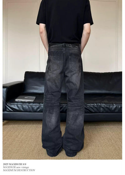 Water Ripple Straight Jeans Korean Street Fashion Jeans By MaxDstr Shop Online at OH Vault