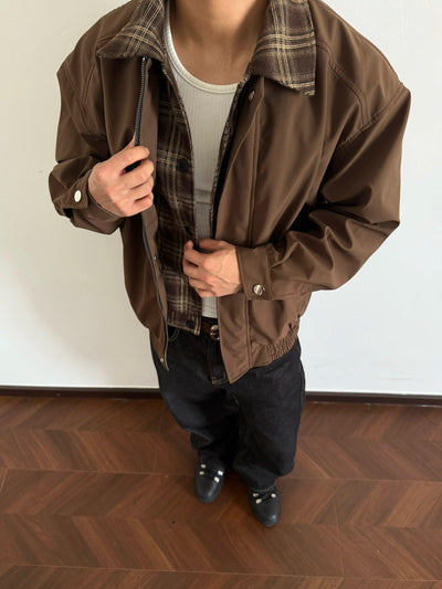 Plaid Spliced Ruch Hem Jacket Korean Street Fashion Jacket By Made Extreme Shop Online at OH Vault