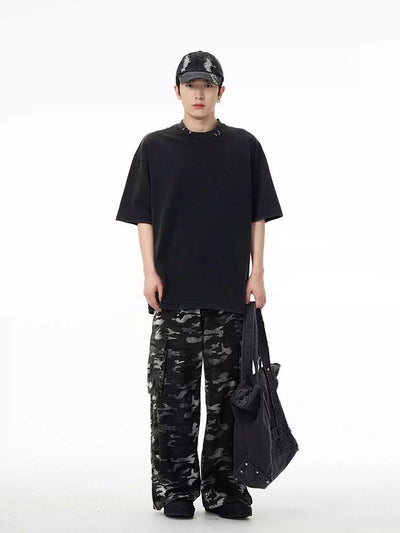 Camouflage Straight Leg Pants Korean Street Fashion Pants By 77Flight Shop Online at OH Vault