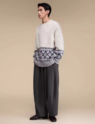 Tribal Pattern Mohair Sweater Korean Street Fashion Sweater By Opicloth Shop Online at OH Vault